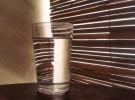 Striped water in glass