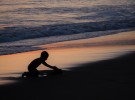 Playing on the beach