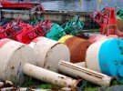 buoys on land